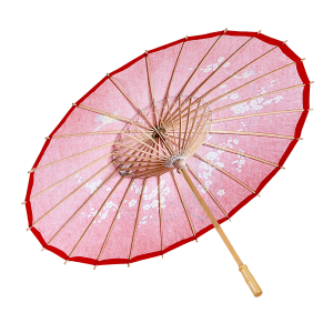 PARASOLE ORIENTALE IN CARTA ROSSO CON STRUTTURA IN LEGNO ACCESSORI VESTITI CARNEVALE - 66789