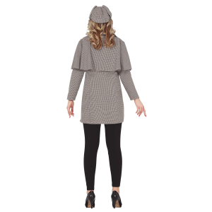 COSTUME DETECTIVE DONNA TRAVESTIMENTO CARNEVALE COSPLAY SHERLOCK HOLMES FESTE IN MASCHERA - 7922