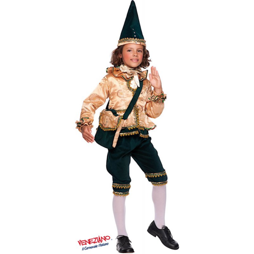COSTUME BURATTINO PINOCCHIO VESTITO ABITO TRAVESTIMENTO CARNEVALE BAMBINO 50739