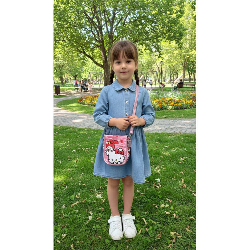 BORSA PASSEGGIO HELLO KITTY MY MELODY SANRIO BORSETTA 17 CM CON TRACOLLA REGOLABILE- 09234