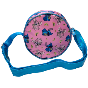 BORSA PASSEGGIO STITCH ANGEL DISNEY BORSETTA ROTONDA 17 CM CON TRACOLLA REGOLABILE- 09218