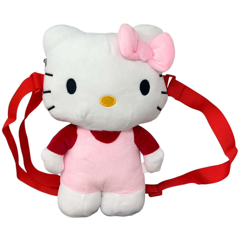 BORSETTA IN PELUCHE HELLO KITTY SANRIO CON TRACOLLA REGOLABILE ACCESSORIO DA PASSEGGIO BAMBINI- 6287