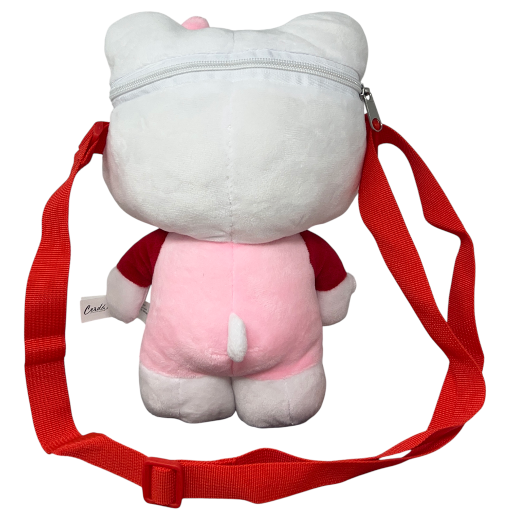 BORSETTA IN PELUCHE HELLO KITTY SANRIO CON TRACOLLA REGOLABILE ACCESSORIO DA PASSEGGIO BAMBINI- 6287
