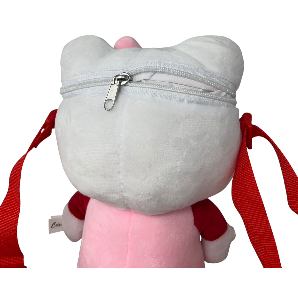 BORSETTA IN PELUCHE HELLO KITTY SANRIO CON TRACOLLA REGOLABILE ACCESSORIO DA PASSEGGIO BAMBINI- 6287