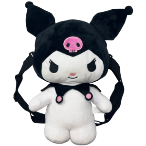 BORSETTA IN PELUCHE KUROMI SANRIO CON TRACOLLA REGOLABILE ACCESSORIO DA PASSEGGIO BAMBINI- 6287