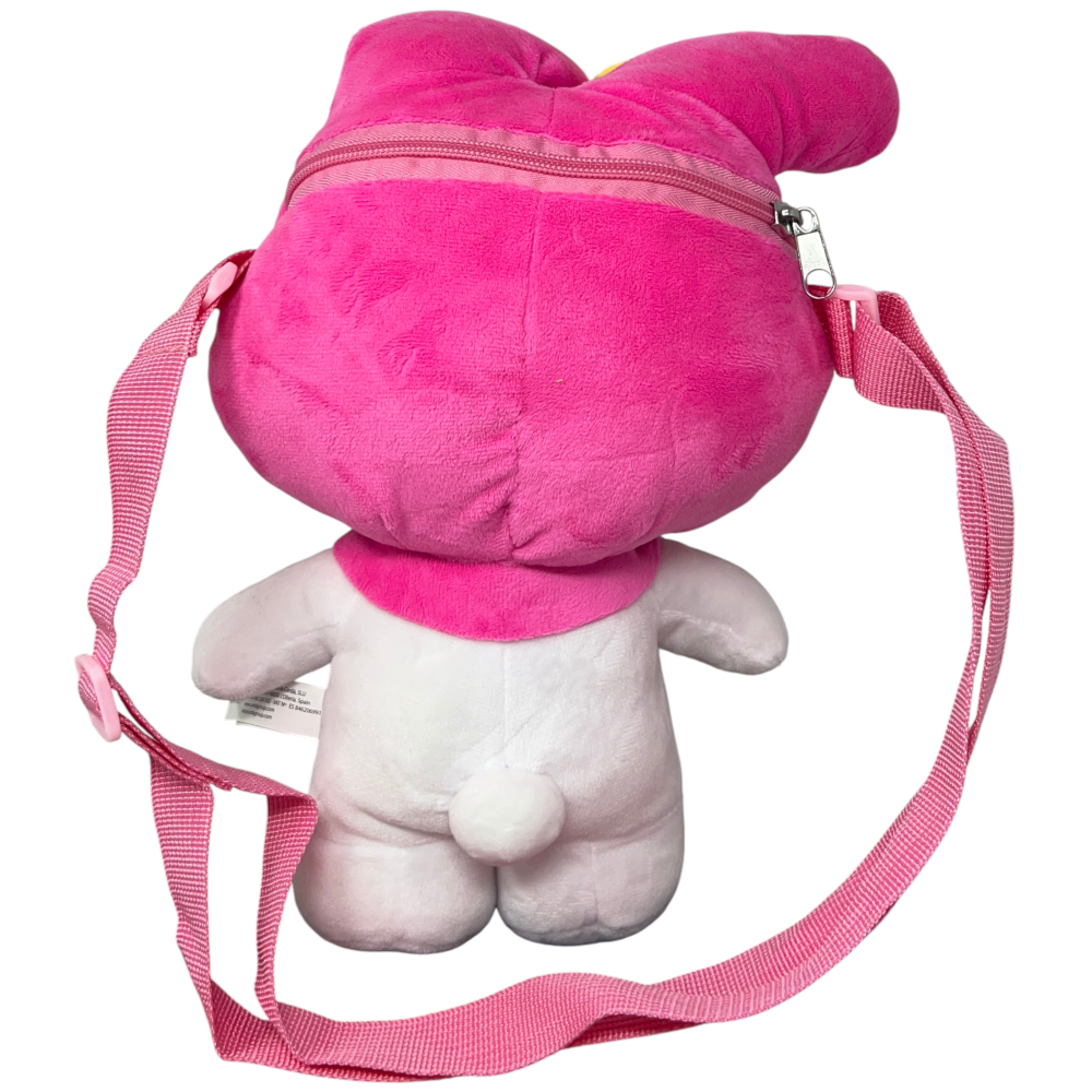 BORSETTA IN PELUCHE MY MELODY SANRIO CON TRACOLLA REGOLABILE ACCESSORIO DA PASSEGGIO BAMBINI- 6287