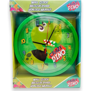 OROLOGIO CRAZY DINO DINOSAURI DA PARETE DIAMETRO CM. 24 - KL10770