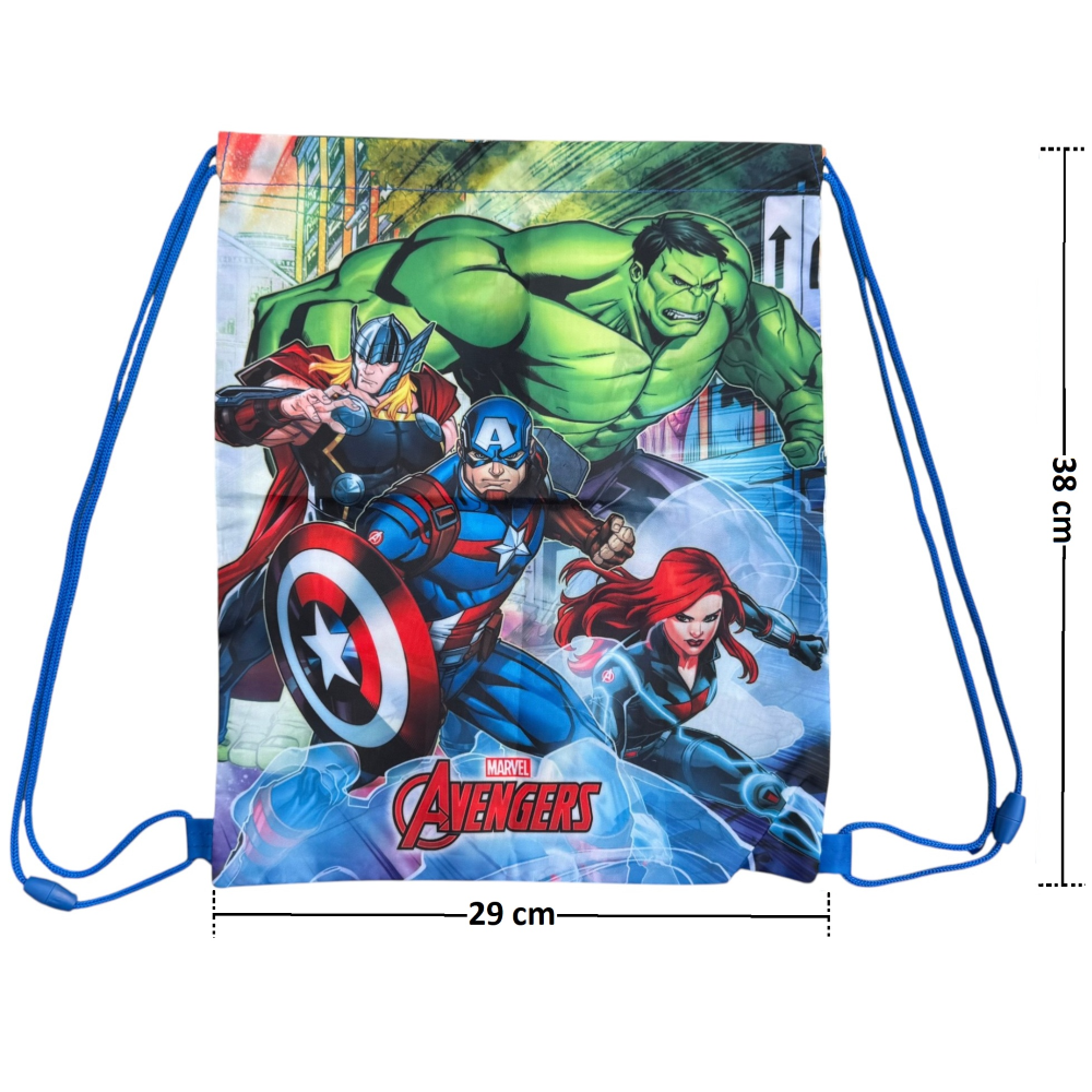 SACCA AVENGERS MARVEL SUPEREROI BORSA TEMPO LIBERO PALESTRA CM. 38X29 - M01512MC