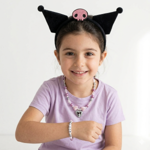 SET ACCESSORI KUROMI SANRIO BRACCIALE COLLANA CERCHIETTO CON ORECCHIE - 3438