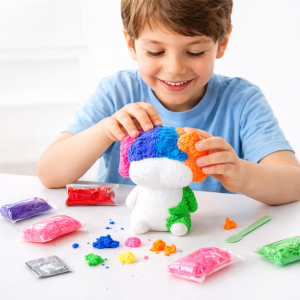 SET ATTIVITA' 13 PEZZI BAMBINO KEVIN IL CANE PLASTILINA 10 COLORI GLITTER STRUMENTI PER MODELLARE - OK0019
