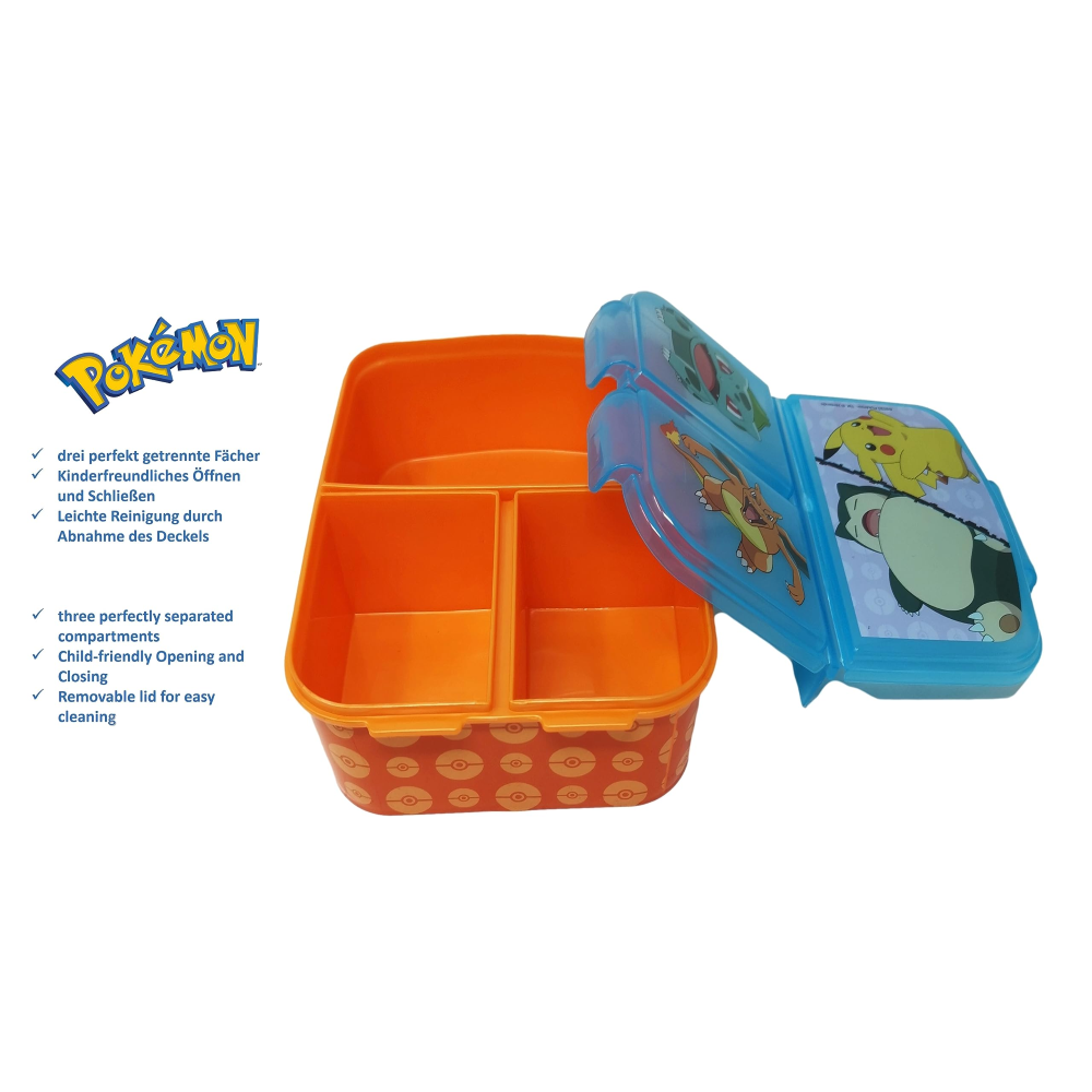 PORTAMERENDA MULTISCOMPARTO POKÉMON PORTA PRANZO SCUOLA TEMPO LIBERO - ST08020