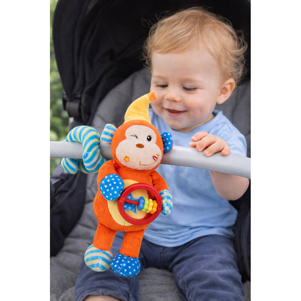 PELUCHE SCIMMIA ACTIVITY FEMMINUCCIA CON GIOCHI PER CARROZZINA CM.27 VENTURELLI - 785104