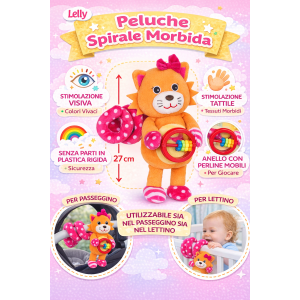 PELUCHE LEONE ACTIVITY FEMMINUCCIA CON GIOCHI PER CARROZZINA CM.27 VENTURELLI - 785104