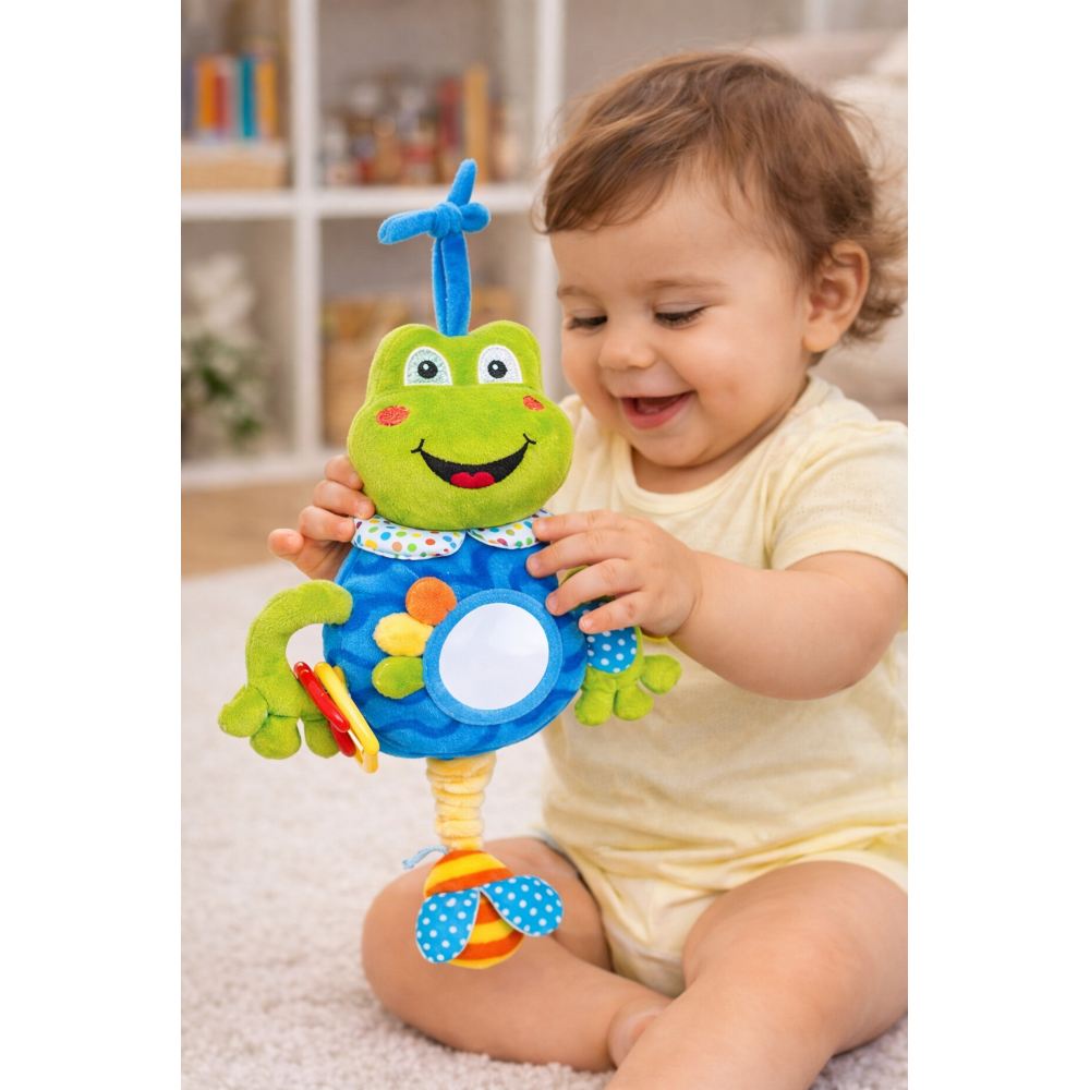 PELUCHE CARILLON RANOCCHIO NEONATO CM. 29 VENTURELLI - 785111/2