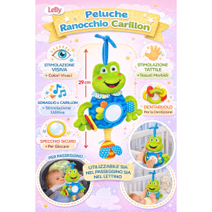 PELUCHE CARILLON RANOCCHIO NEONATO CM. 29 VENTURELLI - 785111/2
