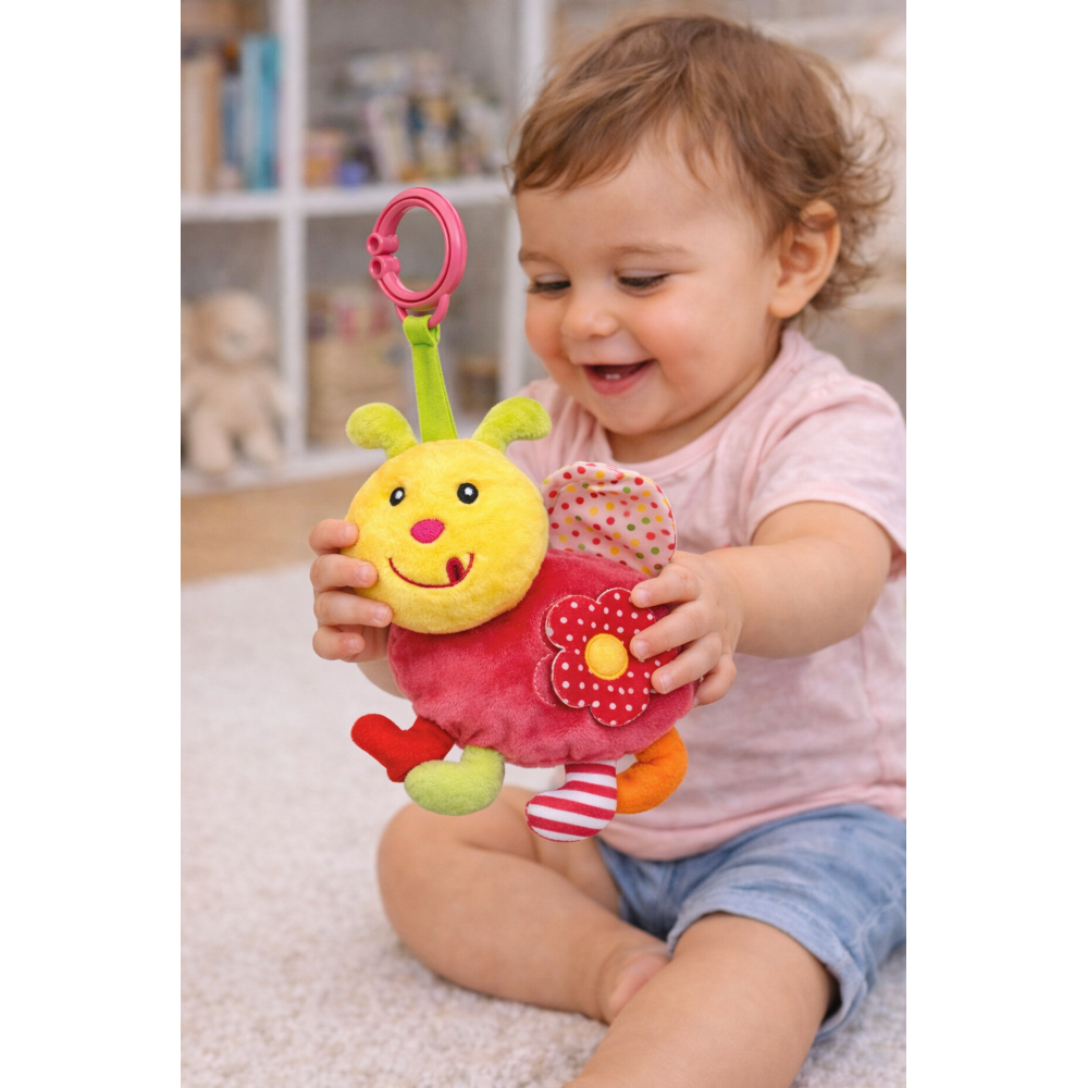 PELUCHE COCCINELLA CON GIOCHI NEONATO CM. 29 VENTURELLI - 785114/1