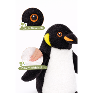 PELUCHE PINGUINO GRS CM. 22 PLASTICA RICICLATA LELLY - 800057