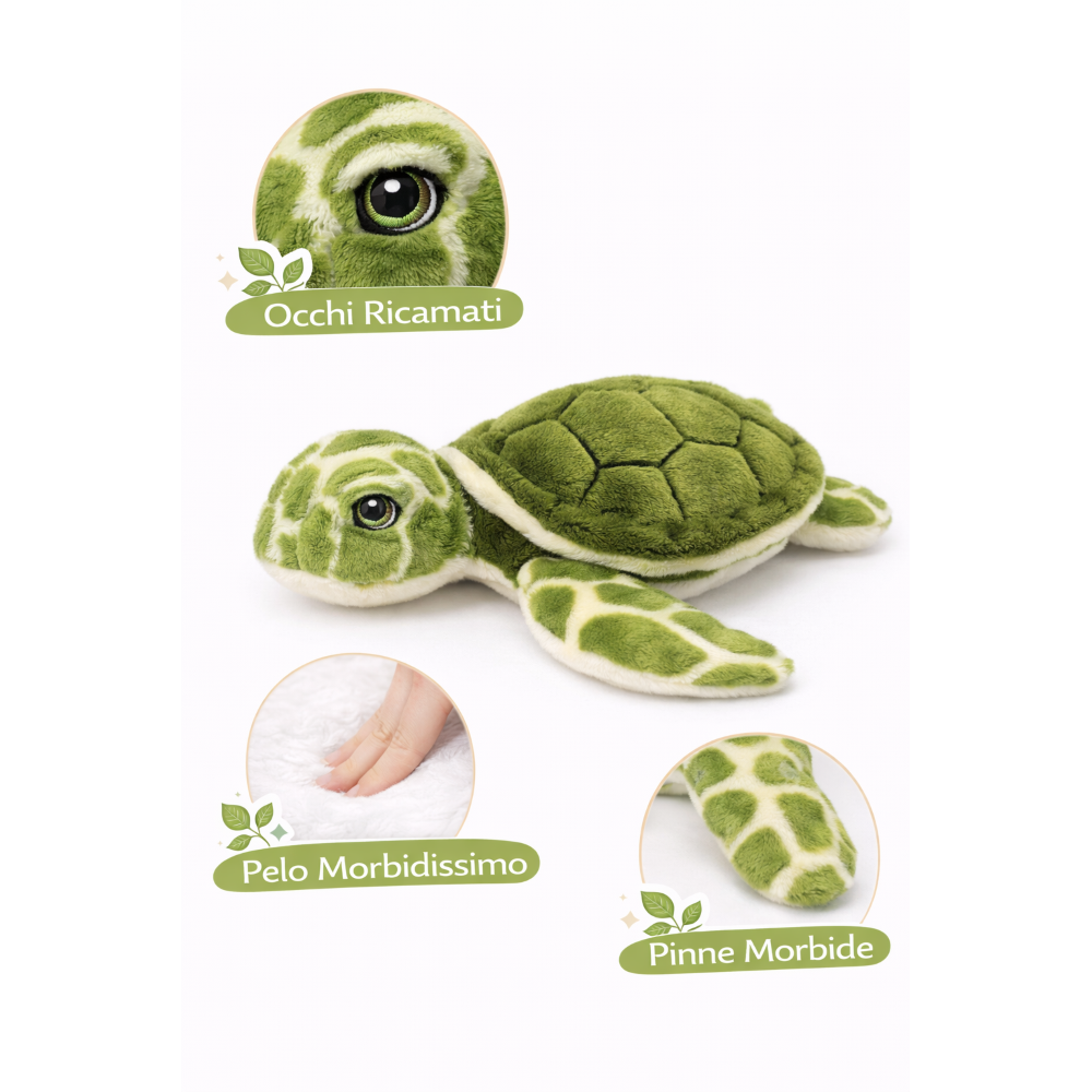PELUCHE TARTARUGA GRS CM. 25  PLASTICA RICICLATA LELLY - 800059