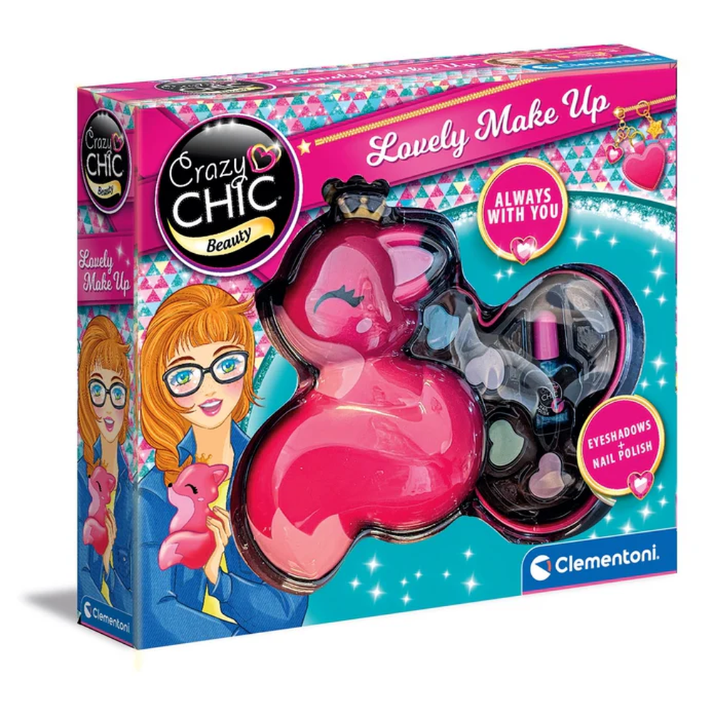 CLEMENTONI CRAZY CHIC TRUCCHI TROUSSE VOLPE OMBRETTI LIPSTICK SICURO PER BAMBINE - 18795
