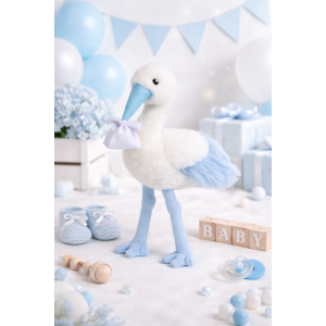 PELUCHE CICOGNA CELESTE NEONATO CM.27 PUPAZZO - 786001/1