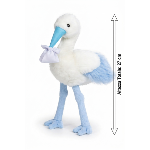 PELUCHE CICOGNA CELESTE NEONATO CM.27 PUPAZZO - 786001/1