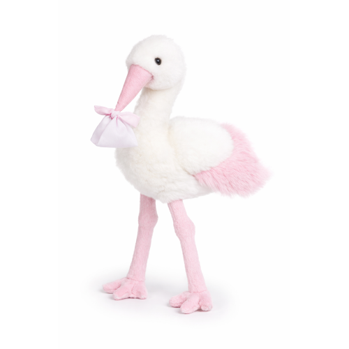 PELUCHE CICOGNA ROSA NEONATA CM.27 PUPAZZO - 786001/2