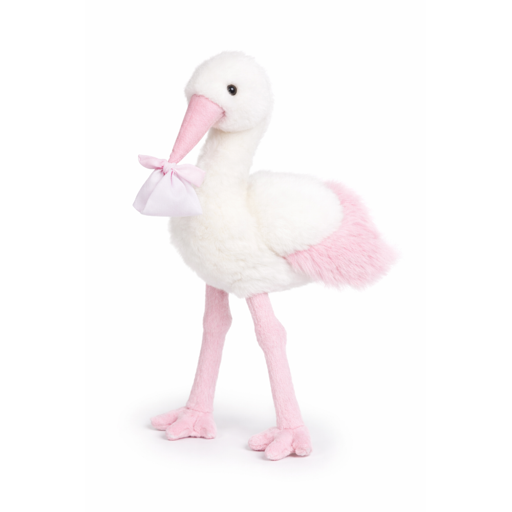 PELUCHE CICOGNA ROSA NEONATA CM.27 PUPAZZO - 786001/2
