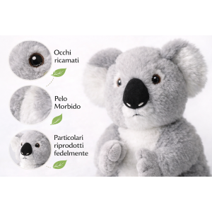 PELUCHE KOALA GRS CM. 25 PLASTICA RECICLATA LELLY - 800060