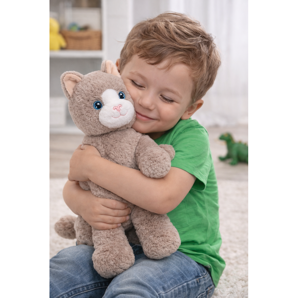 PELUCHE GATTO GRIGIO GRS CM. 30 PLASTICA RECICLATA LELLY - 800201/1