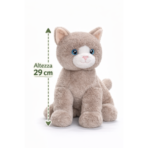 PELUCHE GATTO GRIGIO GRS CM. 30 PLASTICA RECICLATA LELLY - 800201/1