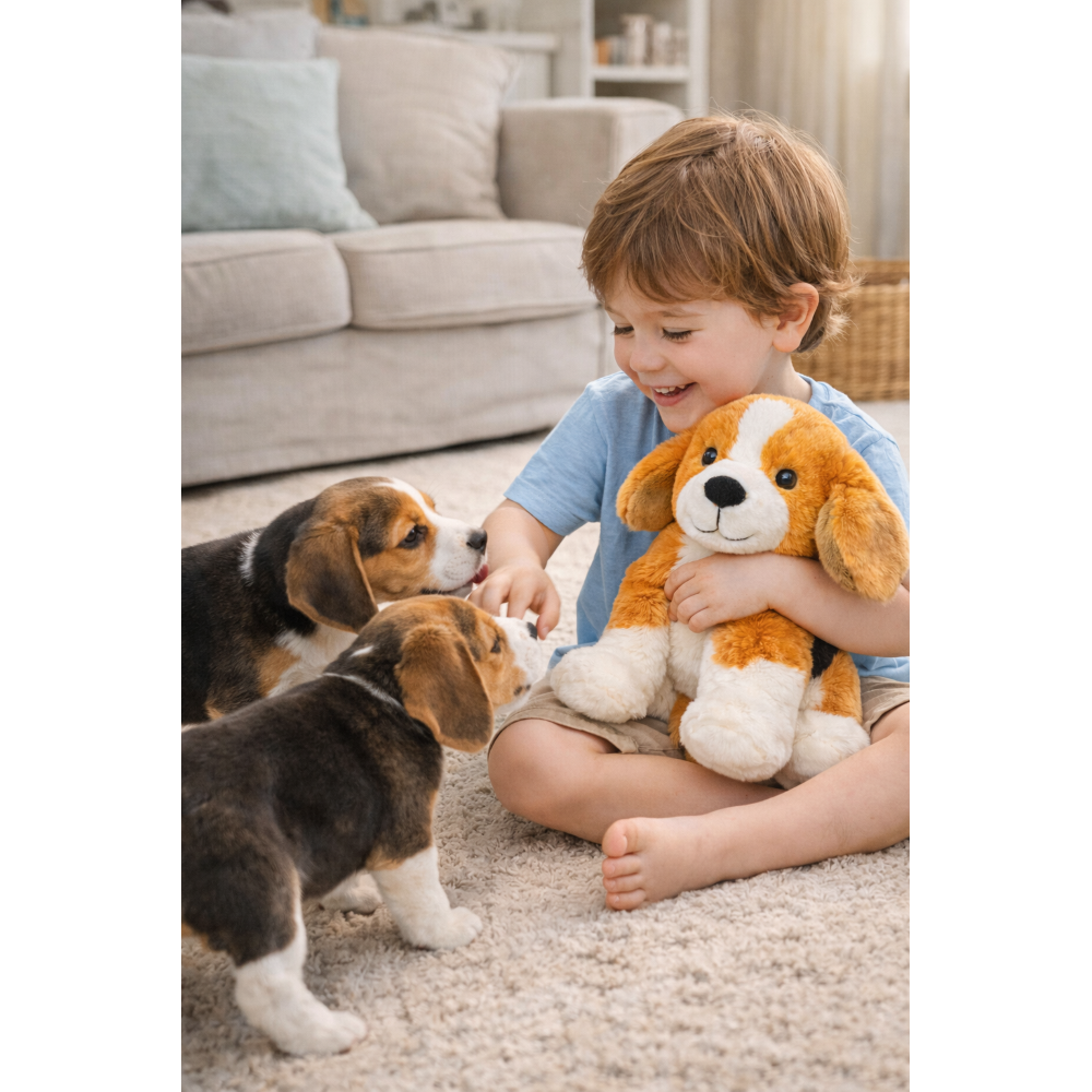 PELUCHE CANE BEAGLE GRS CM. 25 PLASTICA RECICLATA LELLY - 800204