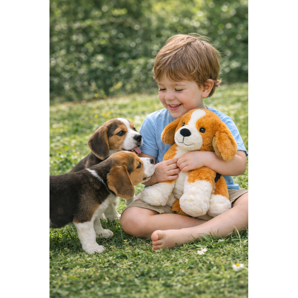 PELUCHE CANE BEAGLE GRS CM. 30 PLASTICA RECICLATA LELLY - 800205