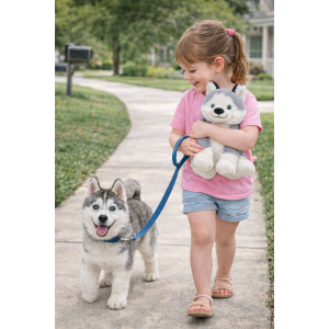 PELUCHE CANE HUSKY GRS CM. 25 PLASTICA RECICLATA LELLY - 800208