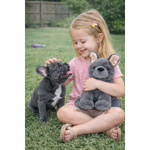 PELUCHE CANE FRENCH BULLDOG GRS CM. 30 PLASTICA RECICLATA LELLY - 800213