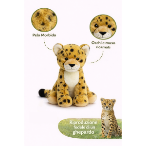 PELUCHE GHEPARDO GRS CM. 30 PLASTICA RECICLATA LELLY - 800065