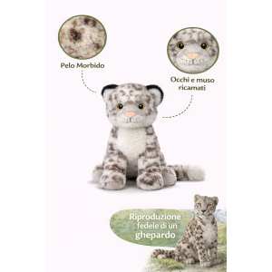 PELUCHE LEOPARDO DELLE NEVI GRS CM. 25 PLASTICA RECICLATA LELLY - 800066