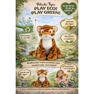 PELUCHE TIGRE GRS CM. 30 PLASTICA RECICLATA LELLY - 800071