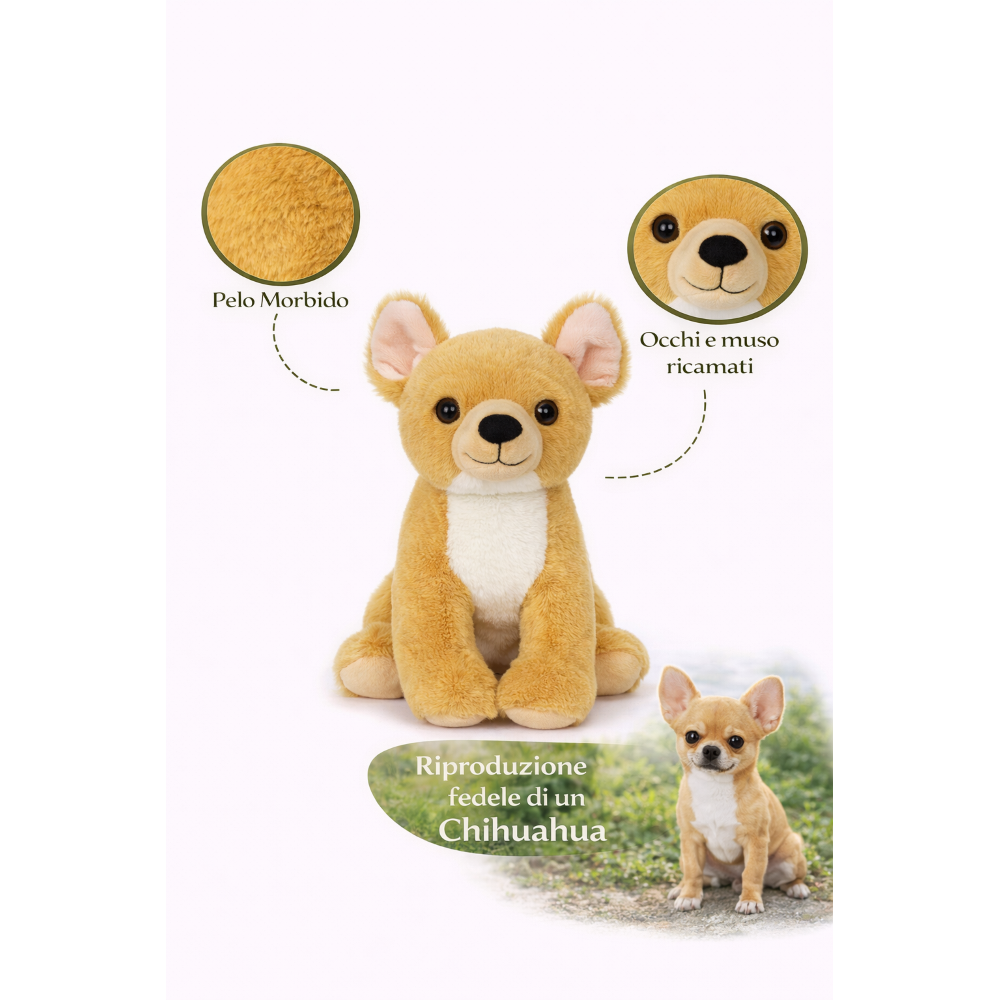 PELUCHE CHIWAWA GRS CM. 25 PLASTICA RECICLATA LELLY - 800210