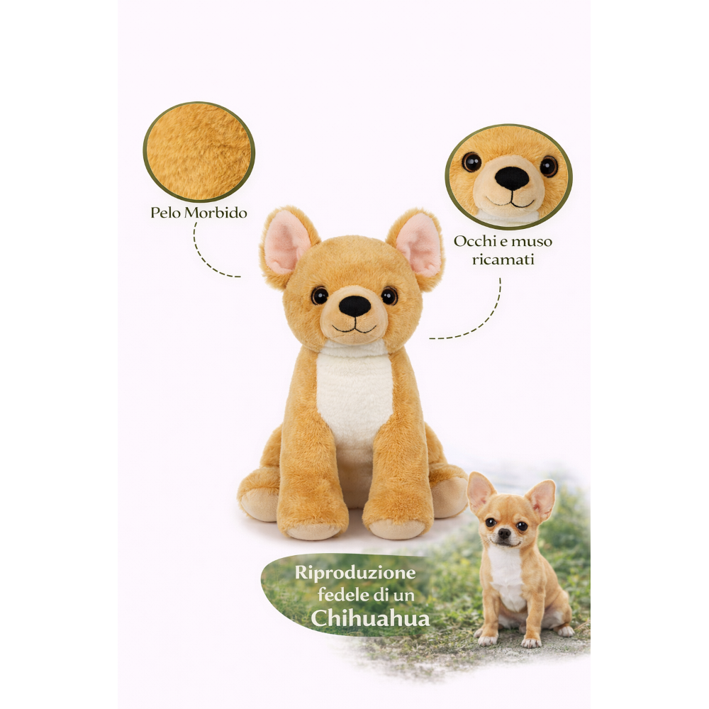PELUCHE CHIWAWA GRS CM. 30 PLASTICA RECICLATA LELLY - 800211