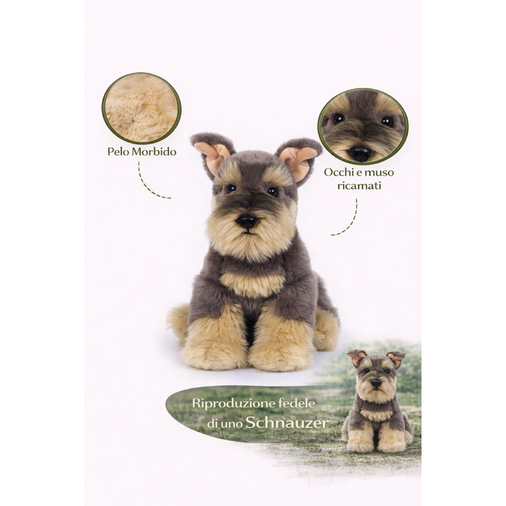 PELUCHE HUGO CANE SCHNAUZER CM. 25 PUPAZZO LELLY - 642300