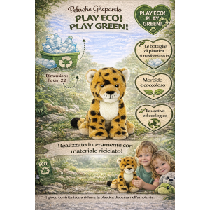 PELUCHE GHEPARDO GRS CM. 25 PLASTICA RECICLATA LELLY - 800064
