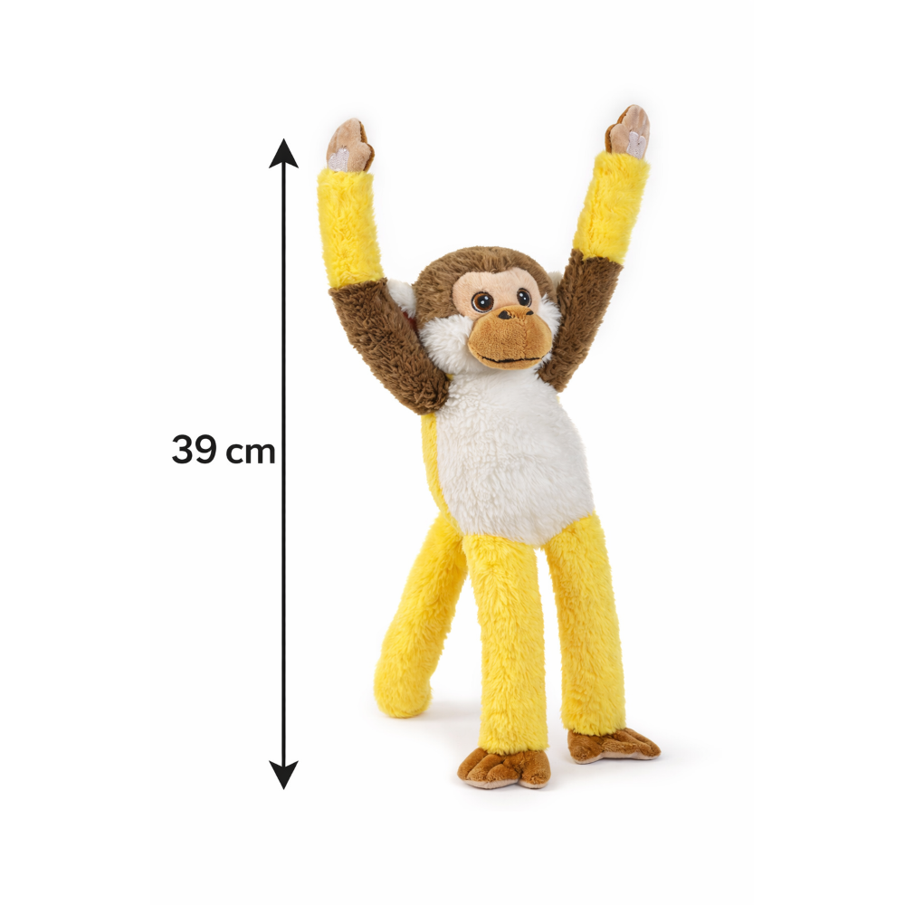 PELUCHE SCIMMIA CON VELCRO 39 CM PUPAZZO REALIZZATO IN PLASTICA RECICLATA - 800235/1