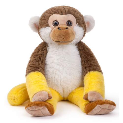 PELUCHE SCIMMIA CON VELCRO 39 CM PUPAZZO REALIZZATO IN PLASTICA RECICLATA - 800235/1