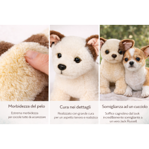 PELUCHE JACK RUSSELL CM 25 PUPAZZO PER BAMBINI LELLY - 642308