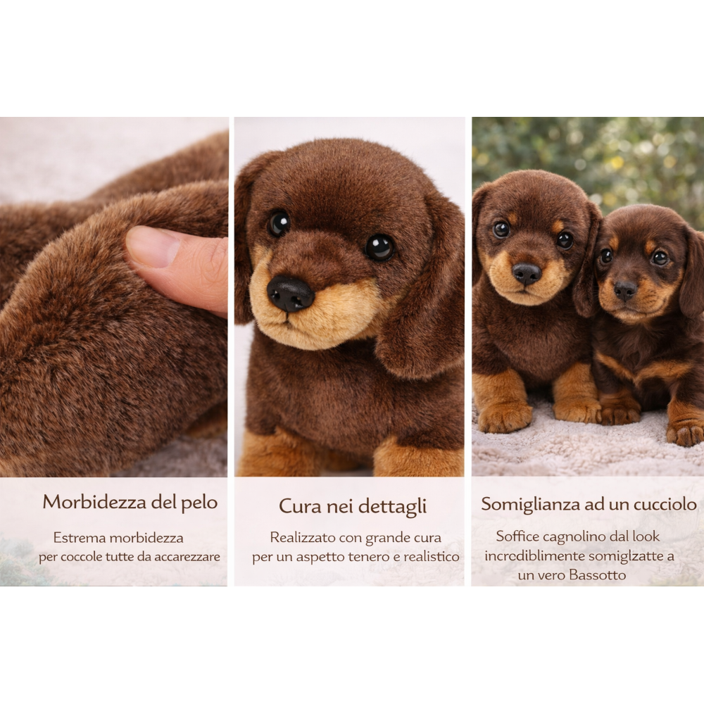 PELUCHE BASSOTTO CM 25 PUPAZZO PER BAMBINI LELLY - 642308