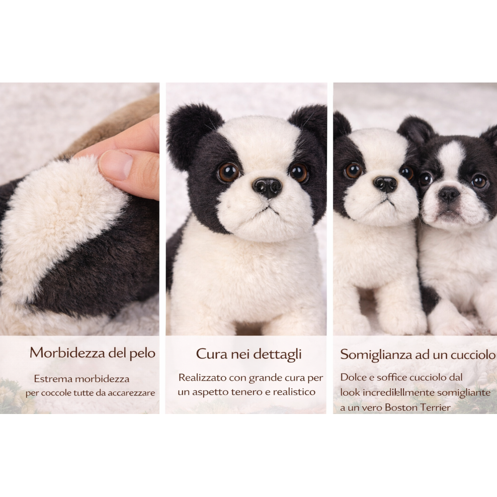 PELUCHE BOSTON TERRIER CM 25 PUPAZZO PER BAMBINI LELLY - 642308