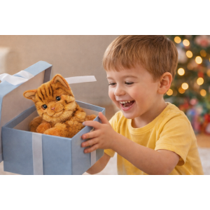 PELUCHE GATTO MILU CM 25 PUPAZZO GATTO ARANCIONE PER BAMBINI LELLY - 631904