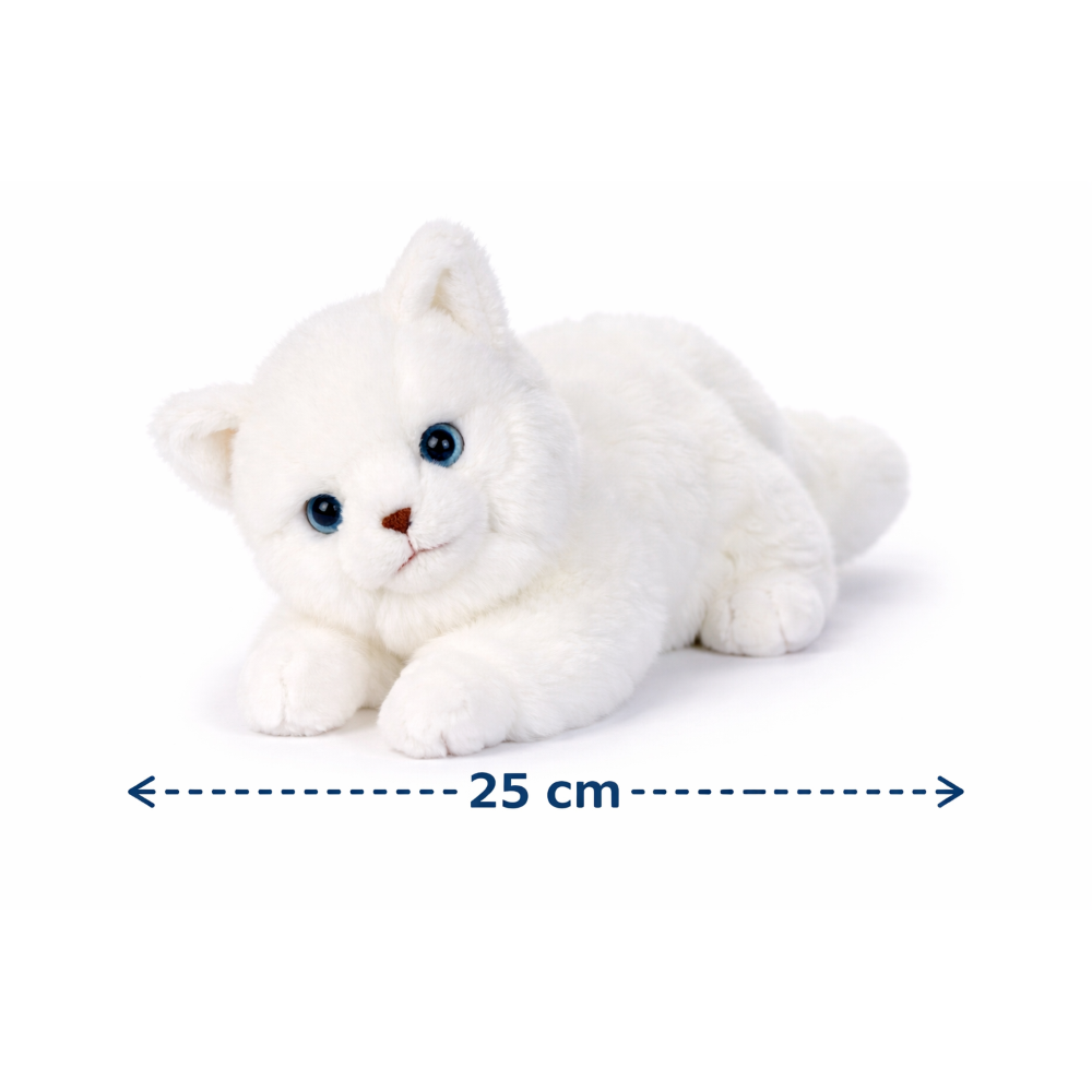 PELUCHE GATTO MILU CM 25 PUPAZZO GATTO BIANCO PER BAMBINI LELLY - 631904