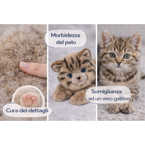 PELUCHE GATTO MILU CM 25 PUPAZZO GATTO GRIGIO PER BAMBINI LELLY - 631904