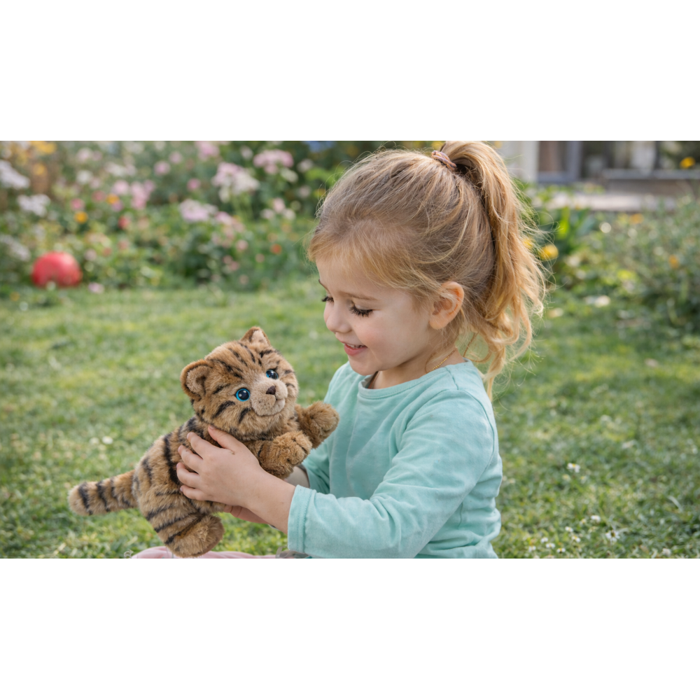 PELUCHE GATTO MILU CM 25 PUPAZZO GATTO GRIGIO PER BAMBINI LELLY - 631904